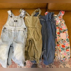Bundle of 4 girl jumpers/overalls 18-24mo. Osh Kosh, Baby Boden, Old Navy,Tahari